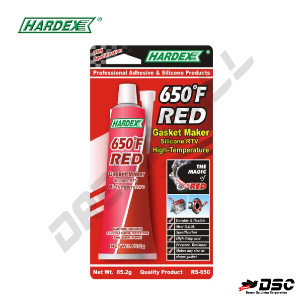 [HARDEX] RS-650 (하덱스/고온용실리콘가스켓/레드) 85.2gr Tube/Blister