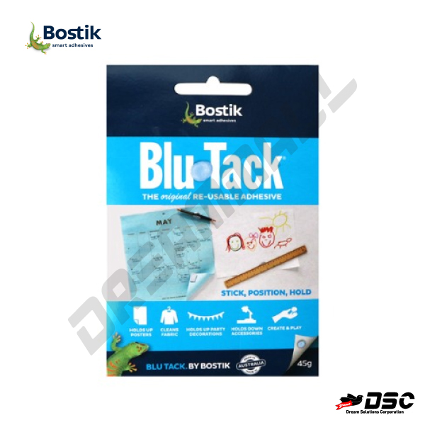 [BOSTIK] BLU TACK 오리지날 호주산 블루 45g (보스틱/블루택 재사용 접착식점착제/호주산/수입품/정품) 45g/Pack
