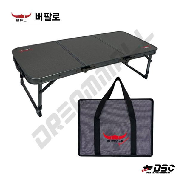 [단종] [버팔로] 캠핑 티탄 3폴딩 미니 테이블 높낮이 조절 수납가방