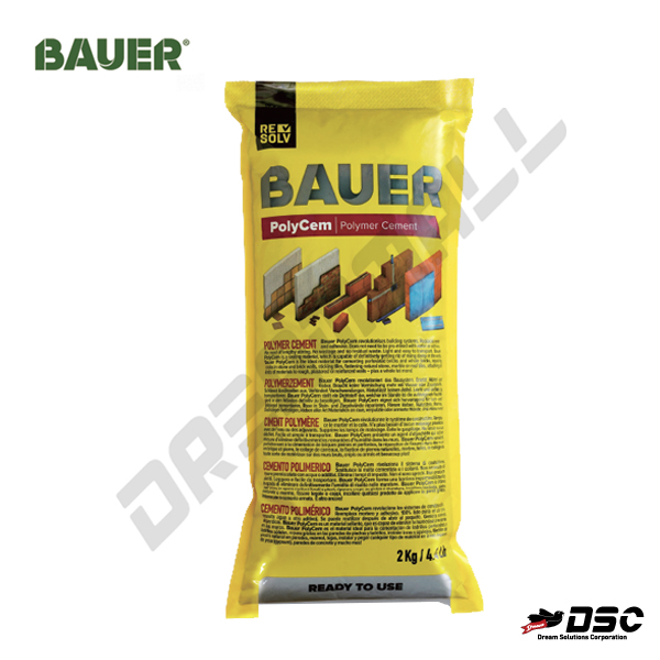 [Bauer] 바우어 다목적 폴리머 접착 시멘트 깨진 벽 틈 타일 메꾸기 (PolyCem/Polymer Cement) 회색 백색 Bag/2kg