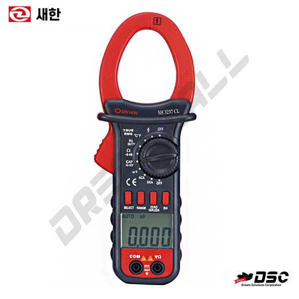 [새한] 디지털 클램프테스터 SH-3237CL 클램프미터 후크미터 온도측정