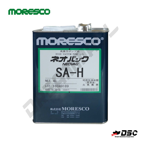 [MORESCO] Neovac High Vacuum Pump Oil SA-H (모레스코/네오박/고진공펌프오일) 4LT/CAN