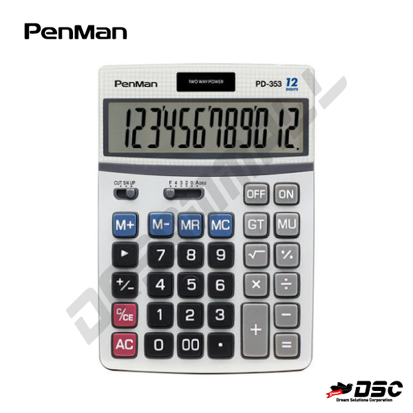 [PENMAN] PD-353 (펜맨/전자계산기/회계사무용/12자리) 122x174mmx36mm/EA