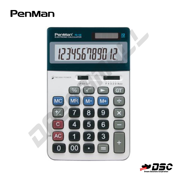 [PENMAN] PD-15E (펜맨/전자계산기/회계사무용/12자리) 100*168*24mm