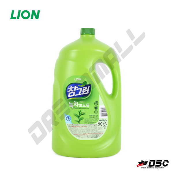 [LION] 참그린 녹차 뽀드득 (라이온/주방세제/기름기 뽀드득) 4kg