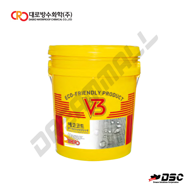 [대로방수] V3/에코코트 무기질탄성도막방수제 (Eco-Coat Elastic sulrry Waterproofing)18kg/Set(파우더 9kg + 에멀전 9kg)