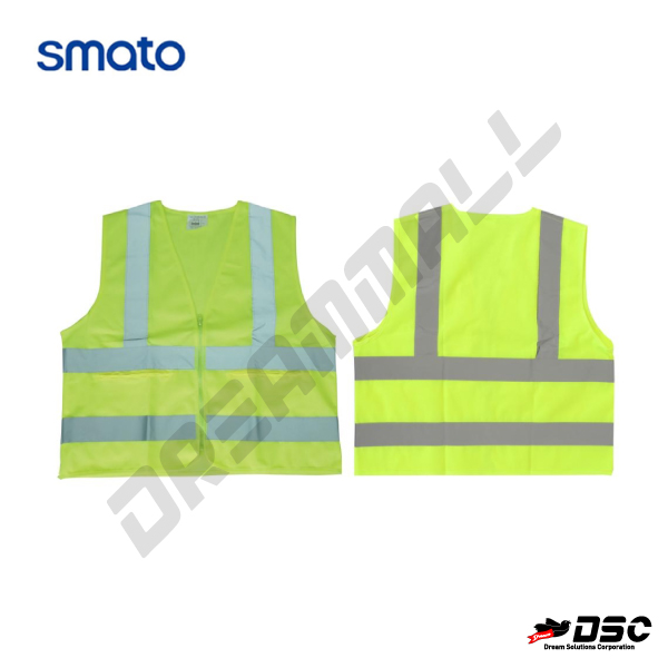 [SMATO] SM-105G Reflective Vest 녹색 안전조끼 (스마토/안전조끼/안전가드/안전복) / Size Free 580*570mm