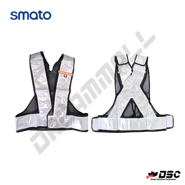 [SMATO] SM-107B Reflective Vest 흑색 안전조끼 (스마토/안전조끼/안전가드/안전복) / Size Free 500*540mm