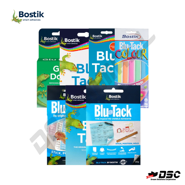 [BOSTIK] BLU TACK (보스틱/블루택 재사용 점착식접착제) 45g,50g,75g & 90g/Pack