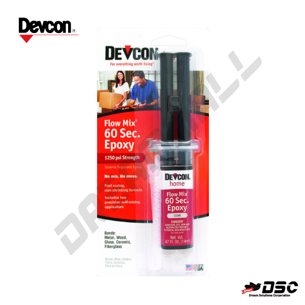 [수입중단] [DEVCON home] 데브콘 홈 21445/ FLOW MIX 60Sec. Epoxy (데브콘  홈 21445/플로우믹스 60초 다용도에폭시접착제) 14ml/Syringe Type
