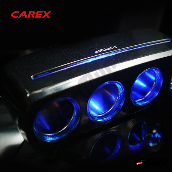[CAREX] 카렉스 차량용케이블 멀티소켓 아이팝 블루라인 듀얼 USB소켓 (3구)