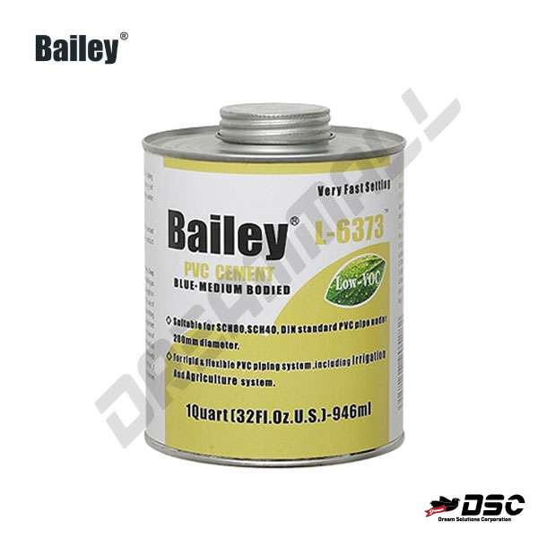[BAILEY] 베일리 PVC L-6373  (PVC CEMENT/PVC 배관접착제,용해성접착제/청색) 32oz/Can