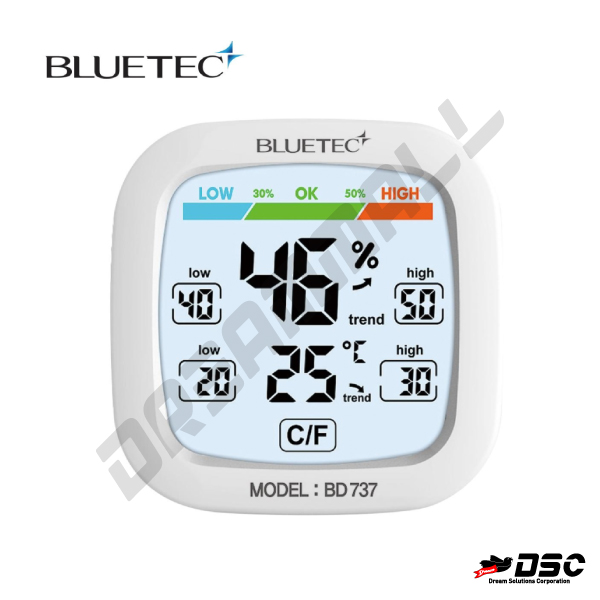 [BLUETEC] 블루텍 디지털 온습도계 / BD-737(76×76×25mm)