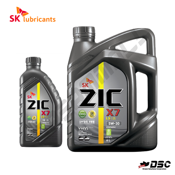 [SK루브리컨츠] ZIC X7 LS 5W-30(ACEA C2/C3, API SN등급 가솔린/디젤 승용차량 엔진오일) 1L,6L