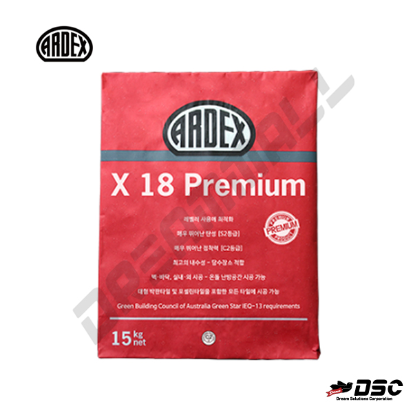 [ARDEX] 아덱스 X18 PREMIUM 섬유보강 프리미엄 고탄성 대형 타일 접착제 15kg/Bag