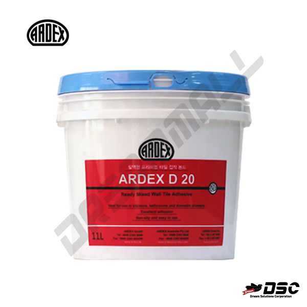 [ARDEX] 아덱스 D20 일액형 프리미엄 타일 접착본드 건식 습식 도기질 자기질 13L(20kg)/Bucket