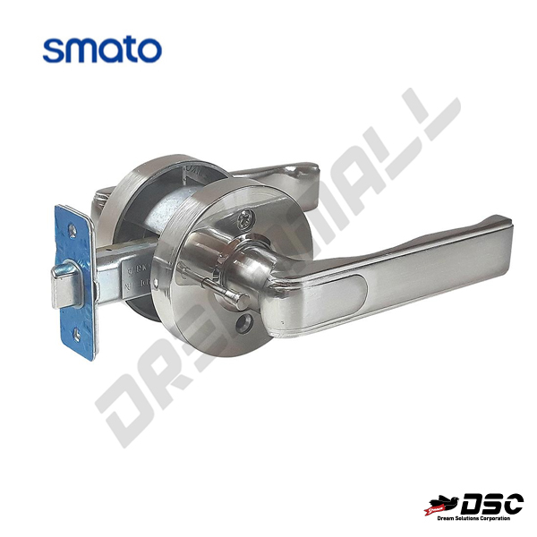 [SMATO] 스마토 도어록 목문레버 욕실용 DL02-GR 침실 일반목문 손잡이 잠금기능 PUSH버튼