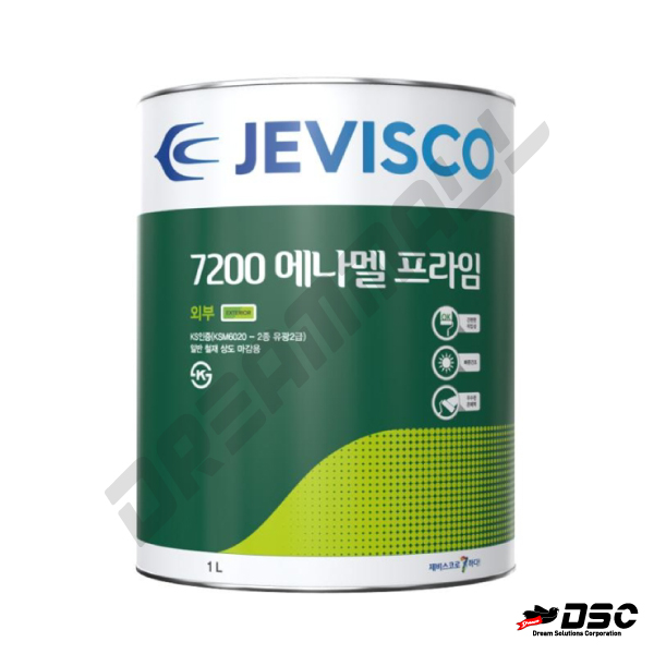 [제비표] 제비스코 JEVISCO 건축용 에마멜페인트 7200 무광흑색,백색 1LT