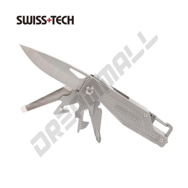 [SWISSTECH] 스위스테크 다용도툴 ST022001 13-IN-1 (칼, 로프커터, 줄, 드라이버, 날고정잠금장치, 카라비너)